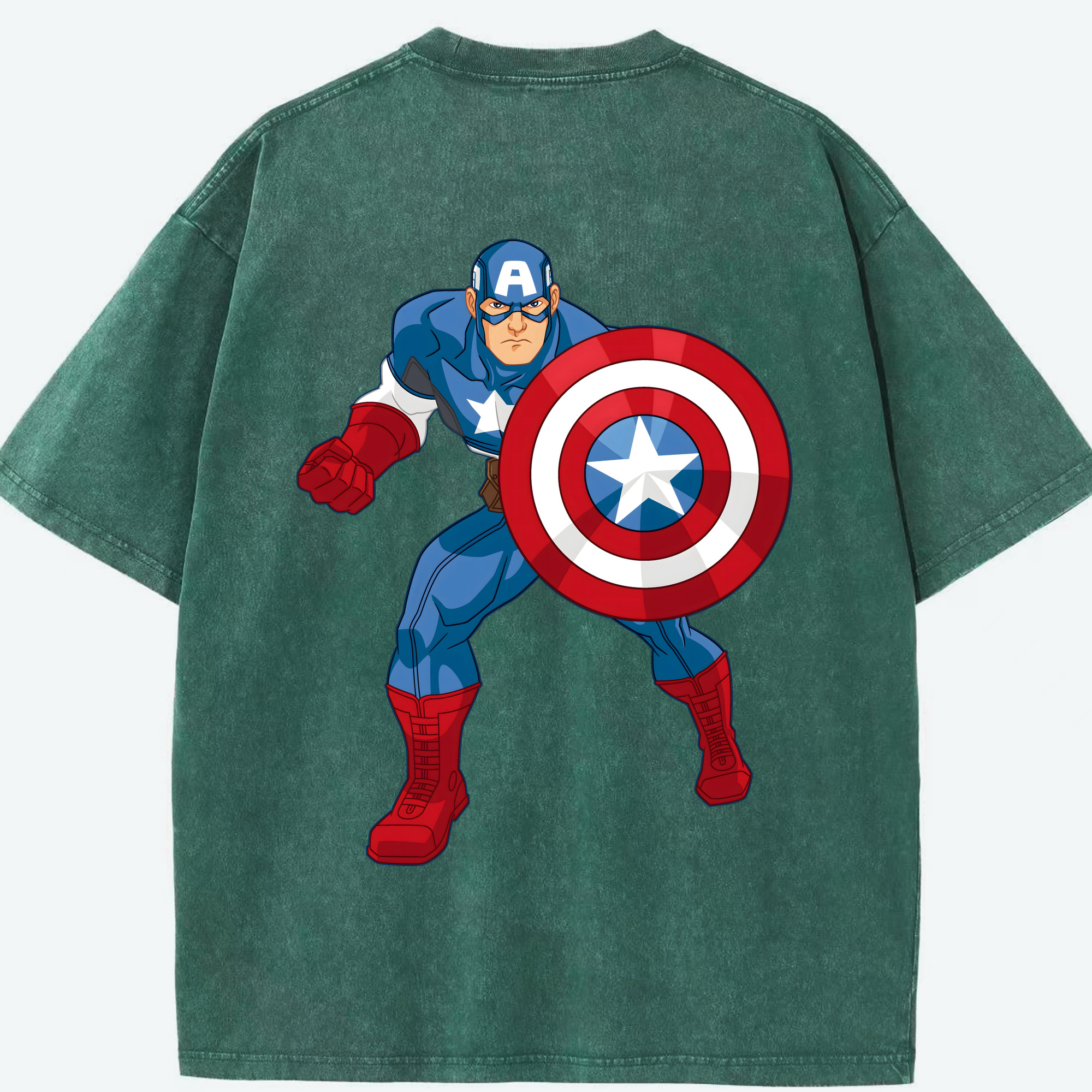 （画像用） アベンジャーズ The Avengers 綿100% ヴィンテージ風 半袖Tシャツ（背面プリント）